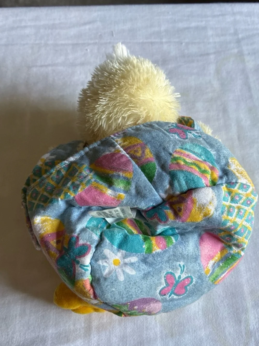 Plush Yellow Chick Bird Toy with Floral Bandana
